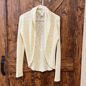 Talbots Womens off white cowl neck‎ type cardigan size petite cotton blend